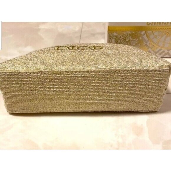 Dior 2024 Holiday Limited Edition Pouch Gold Logo Charms New Free Designer Sampl - Picture 2 of 7